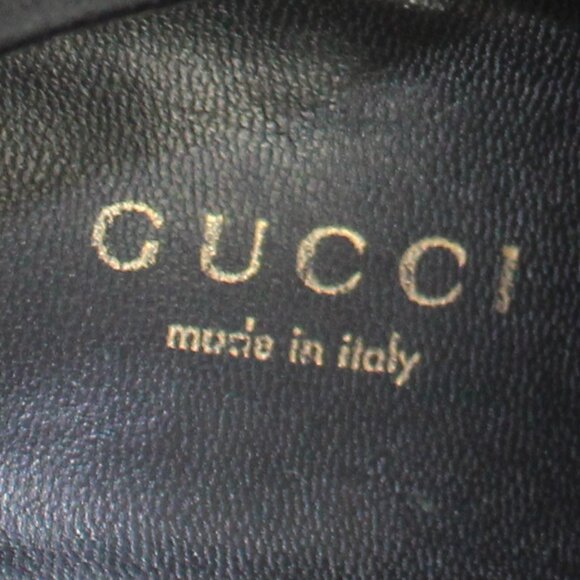 Gucci Black Leather Suede Accent Platform Stiletto Ankle Boot, Size 36.5 - Picture 11 of 11